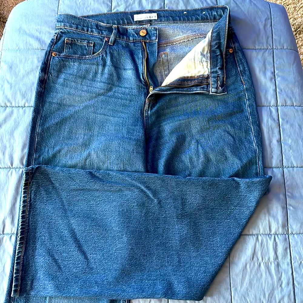 Loft wide leg trouser jeans. Like new